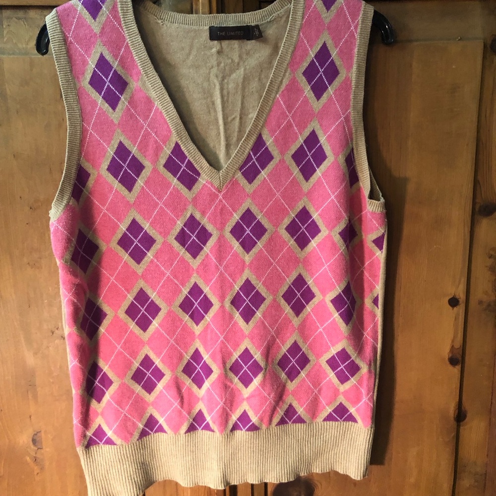 Pink and Purple Argyle Sweater Vest